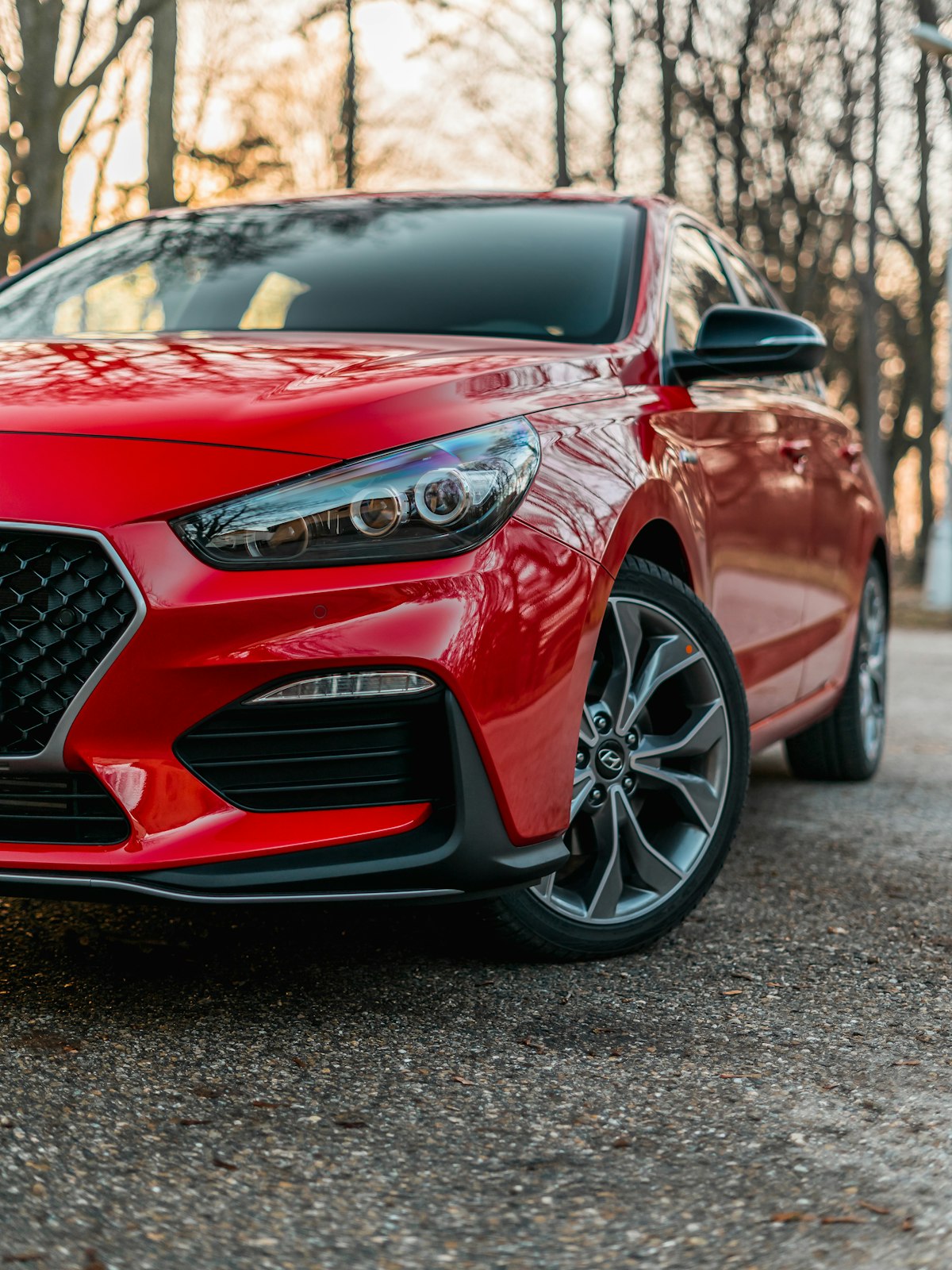 Red economy city car perfect for Mediterranean towns